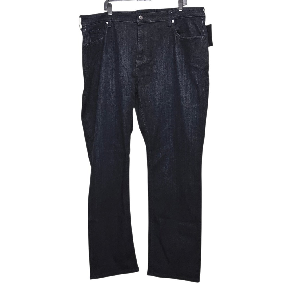 True Classic Jeans Mens 42x32 Dark Indigo Blue Straight Leg‎ Stretch Denim